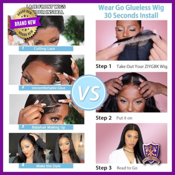 30 Inch Glueless Human Hair Wig HD Lace Closure Pre Plucked Straight